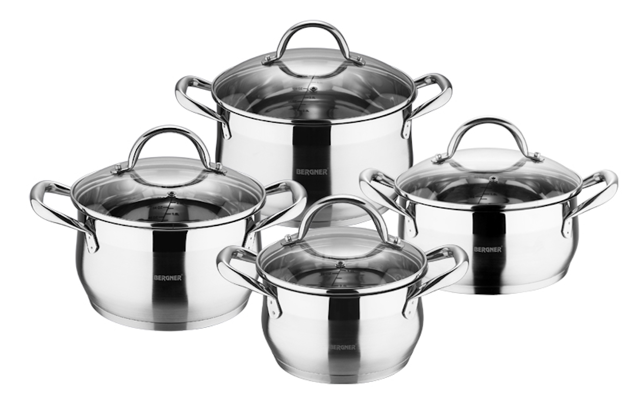 Bergner Europe  COOKWARE SET WITH GLASS LID 7PCS